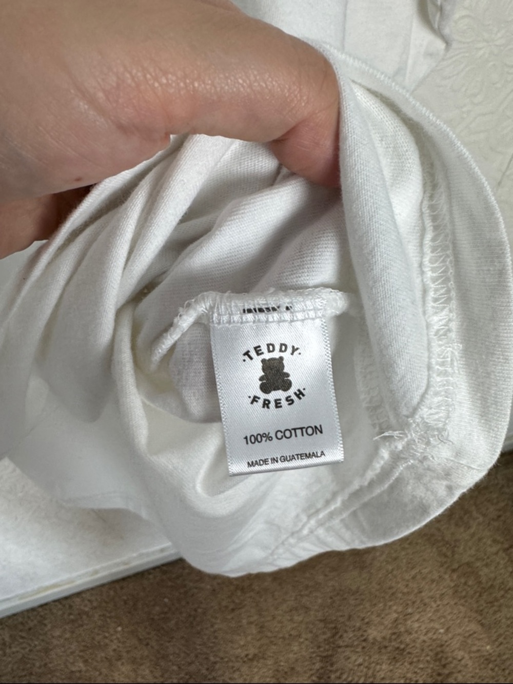 Teddy Fresh White Long Sleeve Pocket Tee Bear Logo Oversized 2XL - Picture 6 of 7